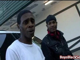 Interracial hardcore gay bareback fucking 22