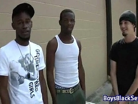 Interracial hardcore bareback gay sex video 01